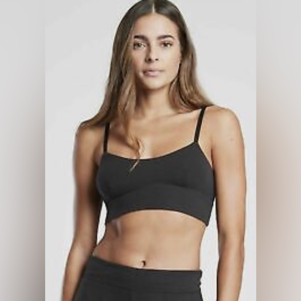 ATHLETA WELL RESTED RIB SLEEP BRA IN BLACK NWT AND NWOT